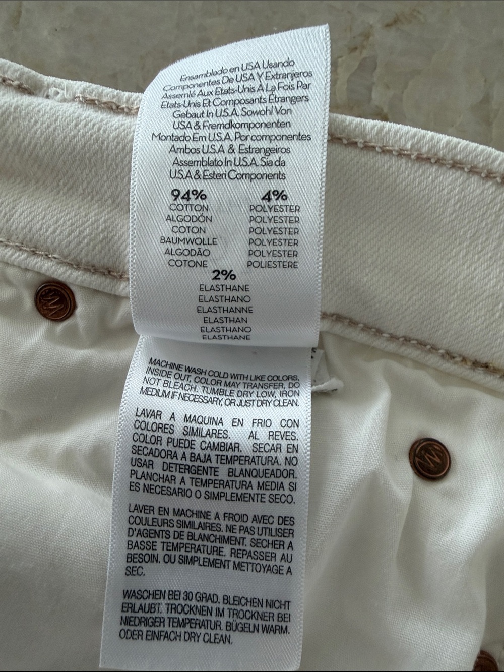 Mother The Mid Rise Dazzler Crop Frayed Hem Jeans in Cream Puffs Size 31 USA - Picture 10 of 14